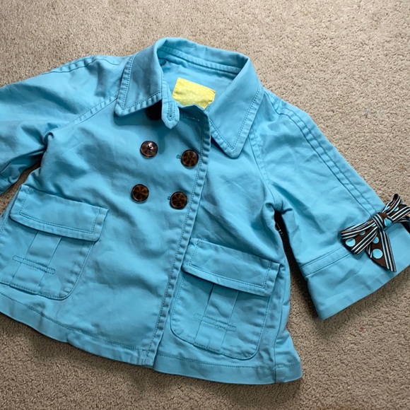 OshKosh B'gosh Other - Adorable blue and brown bow peacoat